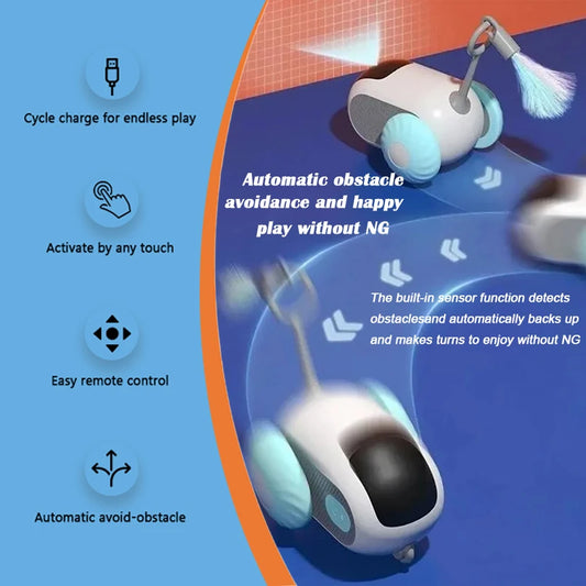 Pet Gravity Cat Smart Interactive Car Toy Automatic Moving Remote Mouse Indoor Controlled Car for Dogs Playing