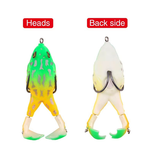 Frog Lure Soft Tube Bait Plastic Fishing Lure with Fishing Hooks Topwater Ray Frog Artificial 3D Eyes Carp Fishing