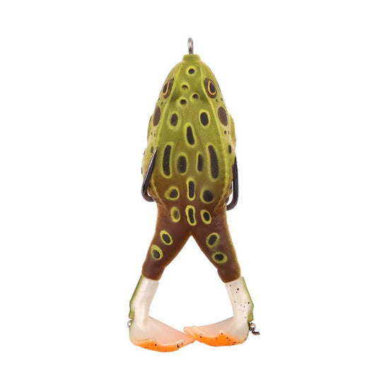 Frog Lure Soft Tube Bait Plastic Fishing Lure with Fishing Hooks Topwater Ray Frog Artificial 3D Eyes Carp Fishing